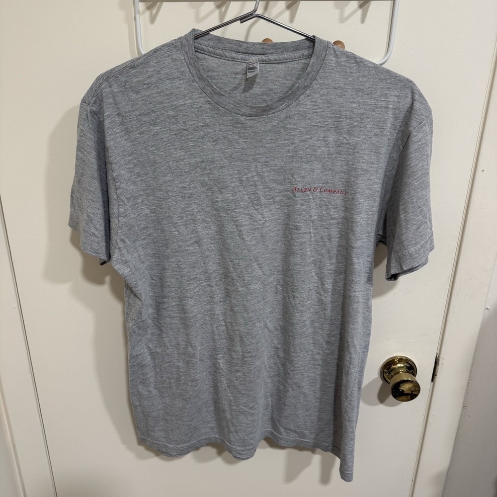 Allen & Company Short Sleeve Heather Gray Wall Street T-Shirt Mens Size Large